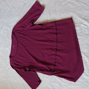 J Jill Pure Jill PJ Boat-Neck Top Maroon Size Large
